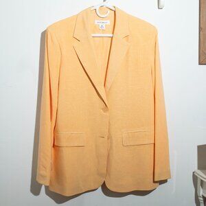 Vintage Peach Oversized Linen Blazer